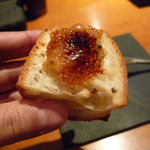 焼鳥 市松 - ☆肝のブリュレをのせてパクリ（＾ｕ＾）☆