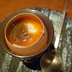 焼鳥 市松 - ☆地玉子の燻製葱ソース☆