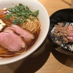 麺屋一燈 - 鴨そば＋鴨そぼろご飯