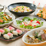 Za Gaden Shi Thio - 豪快３種のグリル肉と野菜の握り寿司プラン