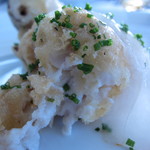 アーリア ディ タクボ - 北海道産 真鱈白子と肉厚椎茸のセモリナ粉フリット 融点の低いラルドを合せて2