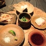 龍吟 - お造り　鯛　アオリイカ　寒鰆