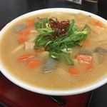 極楽うどん TKU - もつ煮込みあんかけうどん（中盛）（￥850）