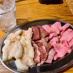 たまには焼肉 - 炎上ホルモン、ハツ、ハラミすじ