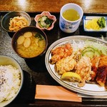 山の駅レストラン - 唐揚げ＆カツ定食