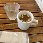 サンクスネイチャー - 39品目サラダ丼天ぷらトッピングランチ1,100円、生姜スープ