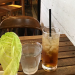 サンクスネイチャー - 39品目サラダ丼天ぷらトッピングランチ1,100円、アイスティ