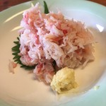 北海料理と旬の味 のむら - 茹で蟹。酢は付けず、そのまま食べちゃいます。