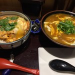純愛うどん なでしこ - カツ丼セット（￥1058） ・カレーうどんに変更（＋￥110）