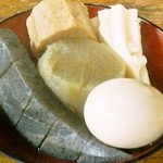 岩金 - おでん（こんにゃく、たまご、ちくわぶ、大根）