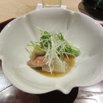 銀座うち山 - 鴨・お麩・水菜の焚き合わせ