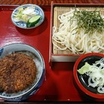 太田食堂 - ざるうどんとミニ丼(メンチカツ)