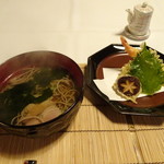 Ryotei Tanokura - 温麺：鴨そばと天ぷら盛り
