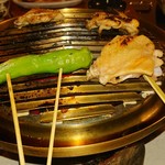 うかい鳥山 - 野菜串、手羽中