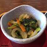 花龍 - 大根葉と人参と突き蒟蒻の炒め煮