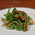 飛騨季節料理 肴 - 2019.6 山菜サラダ 梅ドレッシング