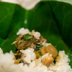 飛騨季節料理 肴 - 2019.6 山菜朴葉にぎりめし