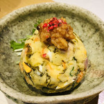 御料理 うえの - 高菜のポテトサラダ。ただのポテトサラダでは終わらない！さすが☆彡