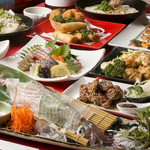 大名 つつじ庵 - イカの活き造り付き大皿コース