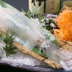 大名 つつじ庵 - 名物　ヤリイカ活き造り
