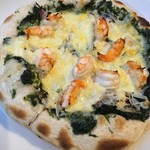 Cream cheese pizza with shrimp and Lake Hamana seaweed