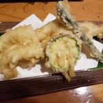 季節料理 すい舎 - 穴子と野菜の天ぷら