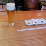 小田原おでん 本陣 - おでんセット(1180円)の生ビール