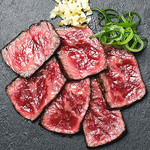 Cold red meat Steak with ponzu sauce