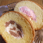 Parer de Delice - ロールケーキ（チョコクリーム＆いちごのクリーム）