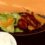 海鮮茶屋 一鮮 - 【2019.6.7(金)】日替りランチ(アジフライ＋クリームコロッケ)734円の揚げ物