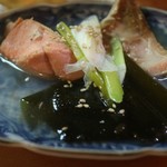 居酒屋ふく郎 - お通しは鮭の三平汁風なもの