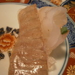 うなぎ屋酒坊・画荘 越後屋 - 23年12月　盛合せの天然鮃　御宿　取分けて