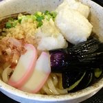 手打ちうどん 福助 - 揚げ茄子もちぶっかけうどん