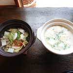 Kan Vege - ランチ2160円の8種類から選べる鍋。
                        和風ポトフと白湯。