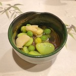 うを徳 - 蛍烏賊 酢味噌 + 翡翠豆