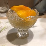 うを徳 - 水菓子（おかわり）（太陽のタマゴ + キウイ + ライチ）