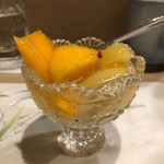 うを徳 - 水菓子（太陽のタマゴ + キウイ + ライチ）