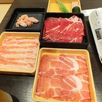 しゃぶ葉 - 最初の肉セット(牛&三元豚コース)