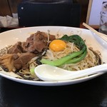 麺創 なな家 - ゴロゴロ猪肉ブラック和えそば 900円（+猪マシ 300円）