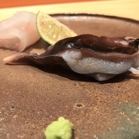 鮨 さかい - 京都市舞鶴のとり貝 養殖物でも極上品 甘さが素晴らしい・対馬のヒラメ 今朝５時に締めたひらめの食感は凄くいいです