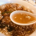 杏苑 - 湯麺(五目汁そば)フルーツ杏仁付き@1,300円