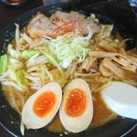 杉のや - 味噌ラーメン（大盛、全のせ）