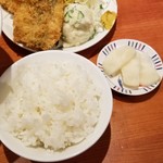麺屋 六感堂 - アジフライ定食（ミニ冷製鯵のなめろうかけラーメン付き）