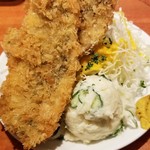 麺屋 六感堂 - アジフライ定食（ミニ冷製鯵のなめろうかけラーメン付き）