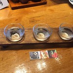 Ajiwaiya - 190518東北三種辛口飲み比べ700円左から一ノ蔵、刈穂、男山