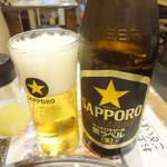 餃子 寺岡 - 黒ラベル瓶ビール