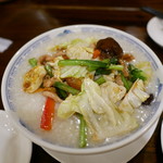 中国料理 甜甜酒楼 - 野菜と豚肉の中華粥