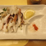 味処 大丸 - 活イカの活造りの後造りを焼いて貰った日