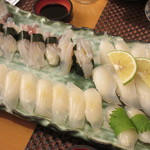 活イカの活造り 2150円～を特別に1杯分握りにして貰った日