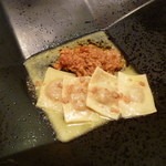 Il Giglio - カボチャとアマレッティーの甘いラビオリ 古白鶏モモ肉と軟骨のラグー添え ロンバルディアのクリスマス風